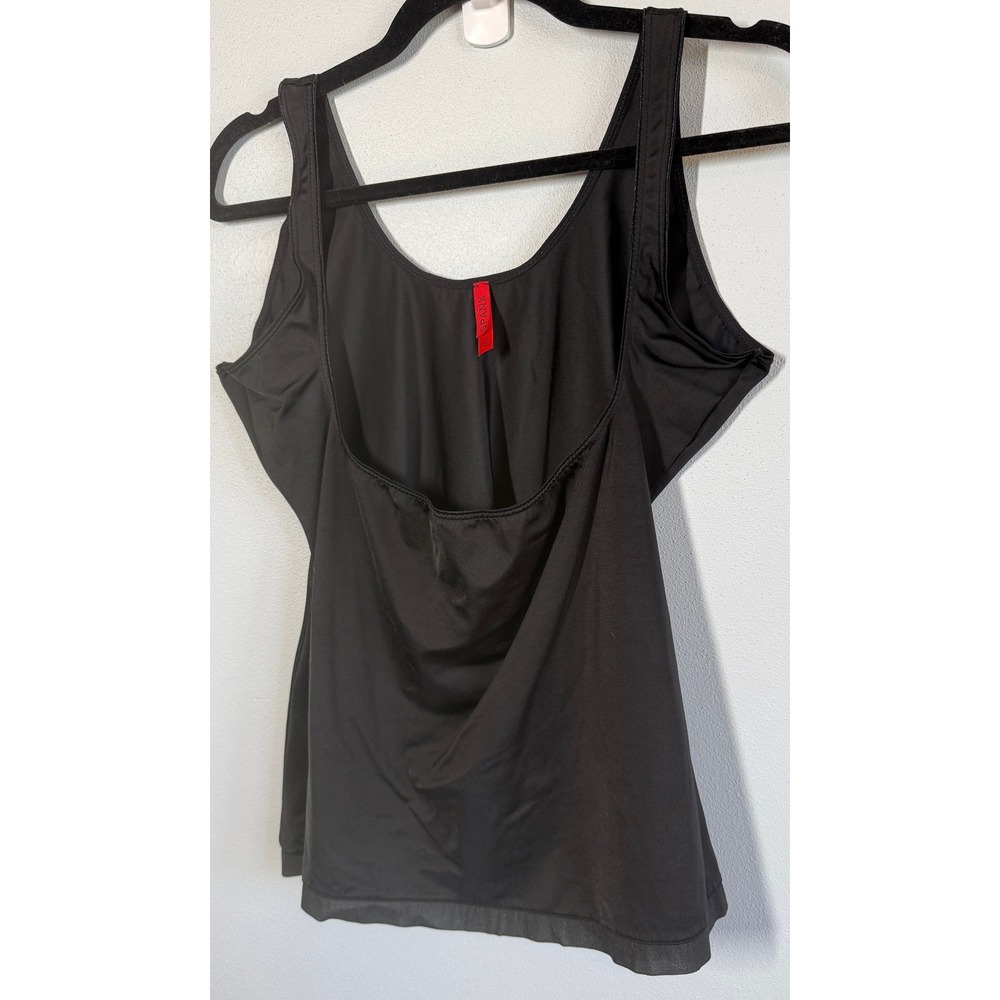 Spanx Cami Tank Size 2X Black Simplicity Open Bust Shapewear Tummy Control Slim